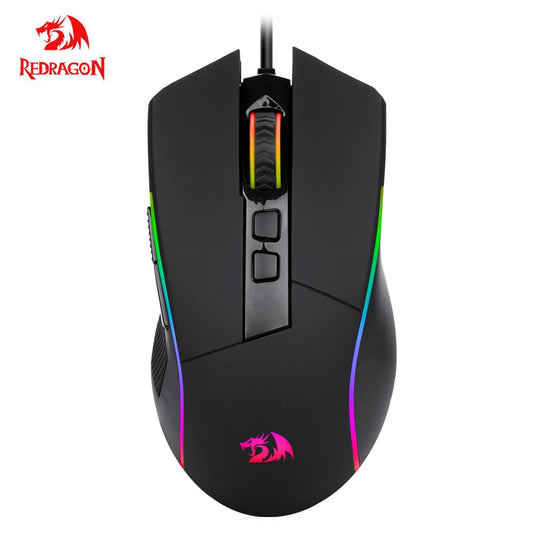 Mouse Gamer REDRAGON Lonewolf G105 RGB, con cable USB, 8000 DPI, 8 botones, ergonómico, programable, para ordenador portátil y PC